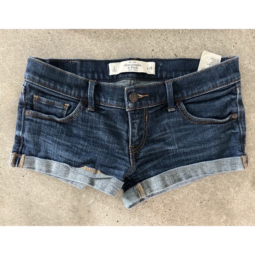 Vintage Y2K Micro Mini Jean Shortsβ Low Rise Festival Sz 26 Abercrombie